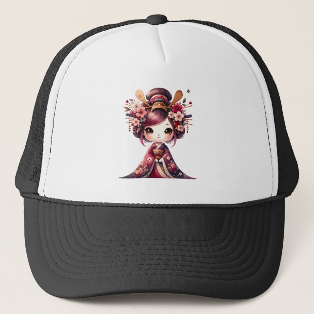 Gorra De Camionero Linda geisha japonesa (Anverso)