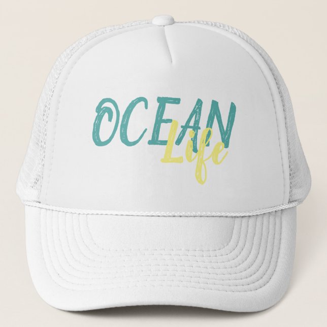 Gorra De Camionero linda vida tropical del OCÉANO | (Anverso)