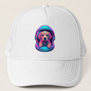 Gorra De Camionero Lindo cachorro de retriever dorado astronauta