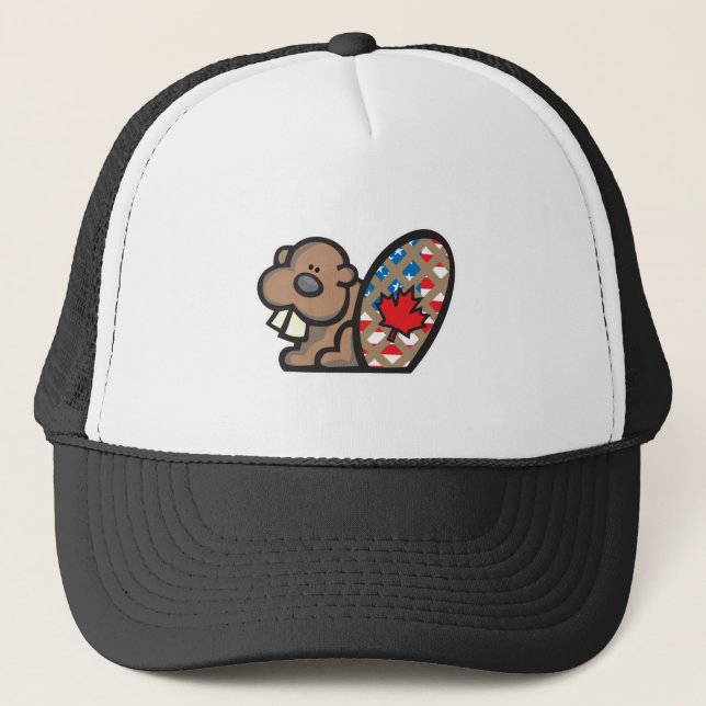 Gorra De Camionero lindo castor canadiense americano (Anverso)