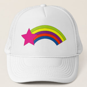 Gorra De Camionero Lindo Estrella Rosa Arcoíris Colorido Kawaii