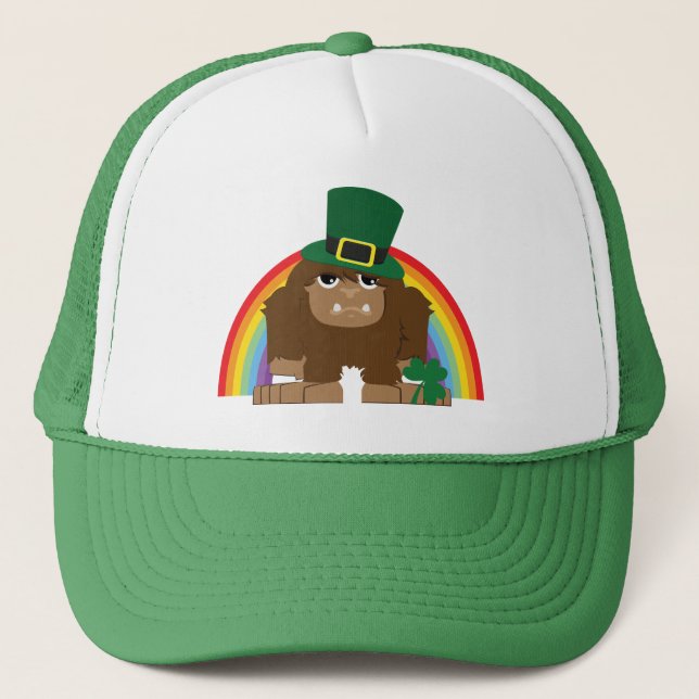 Gorra De Camionero Lindo Leprechaun Bigfoot (Anverso)
