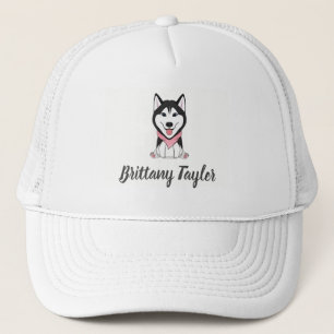 Gorra De Camionero Lindo perro husky blanco y negro