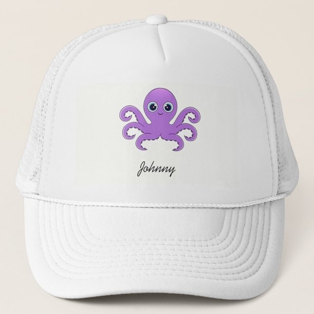 Gorra De Camionero Lindo pulpo morado verde (Anverso)