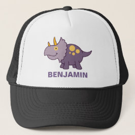 Gorra De Camionero Lindos dinosaurios púrpura para niños