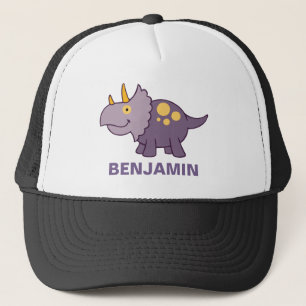 Gorra De Camionero Lindos dinosaurios púrpura para niños
