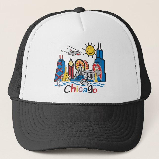 Gorra De Camionero Línea aérea de Chicago Kids (Anverso)