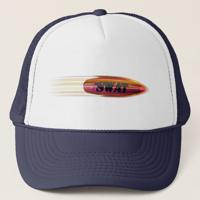 Gorra De Camionero Línea azul delgada - bala SWAT (Anverso)