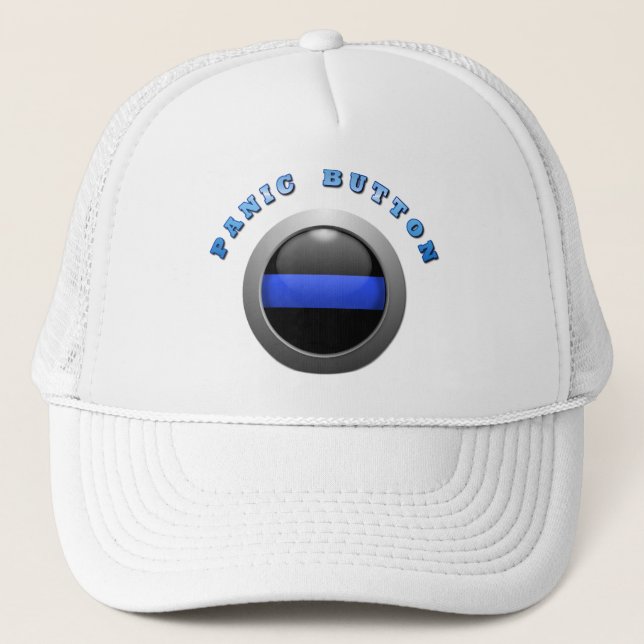 Gorra De Camionero Línea azul delgada - botón de pánico (Anverso)