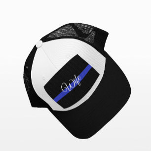 Gorra De Camionero Línea Azul delgada: Esposa policial