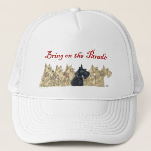 Gorra De Camionero Línea de Scotties de trigo y negro