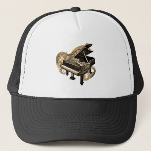 Gorra De Camionero Línea estilizada Art Sepia Piano