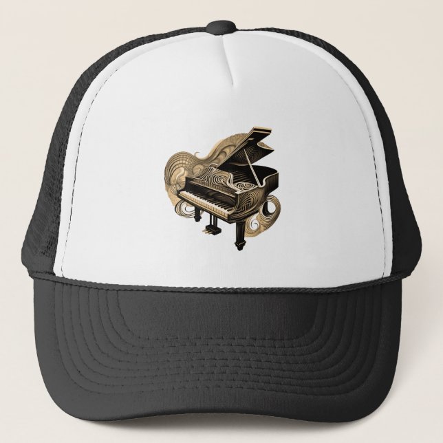 Gorra De Camionero Línea estilizada Art Sepia Piano (Anverso)