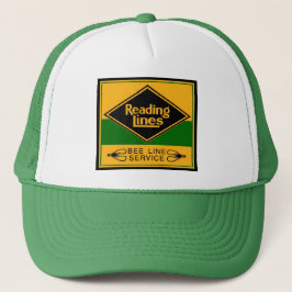Gorra De Camionero Líneas de ferrocarril de la lectura, línea