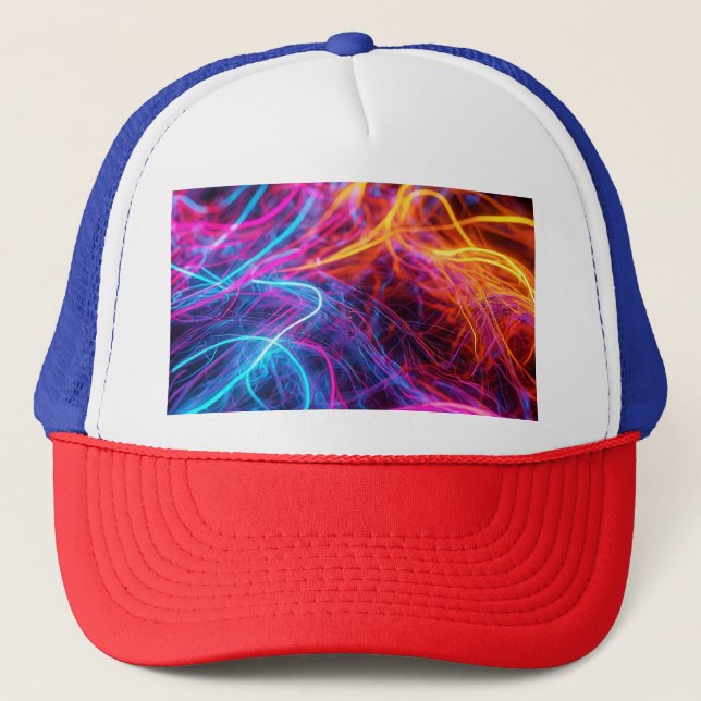 Gorra De Camionero Líneas de Neon (Anverso)