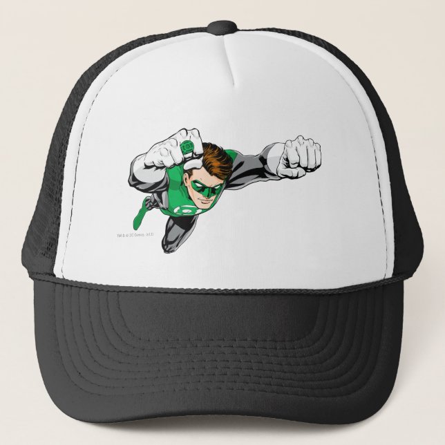 Gorra De Camionero Linterna verde: cómic, volando a la derecha (Anverso)
