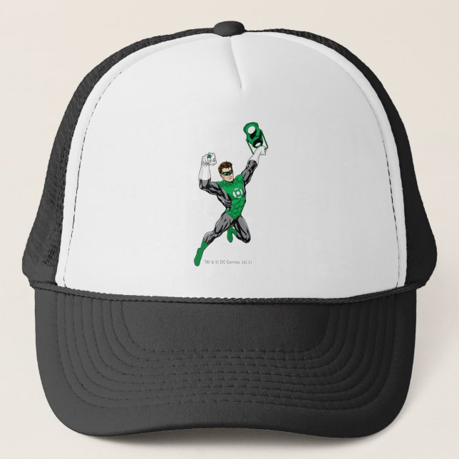Gorra De Camionero Linterna verde - completamente representada, con l (Anverso)