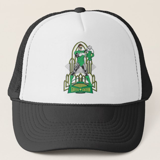 Gorra De Camionero Linterna verde con letras (Anverso)