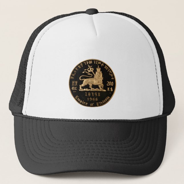 Gorra De Camionero Lion of Judah - Haile Selassie Trucker Cap - (Anverso)