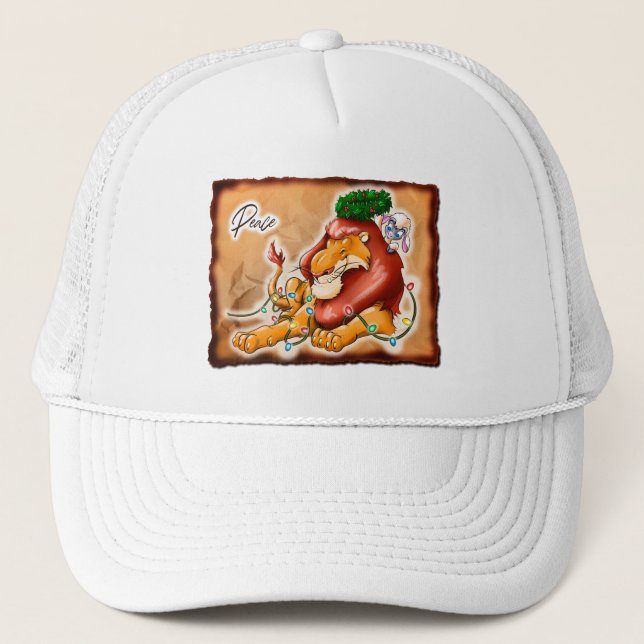 Gorra De Camionero LION Y LAMB PEACE por Jeff Willis Art (Anverso)