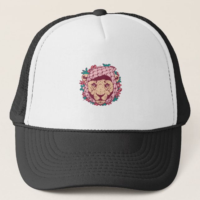Gorra De Camionero Lionesa con bufanda palestina (Anverso)