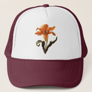 Gorra De Camionero Lirio naranja elegante vintage en flor, flores de 