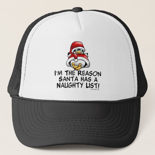 Gorra De Camionero Lista traviesa de Santa (Anverso)