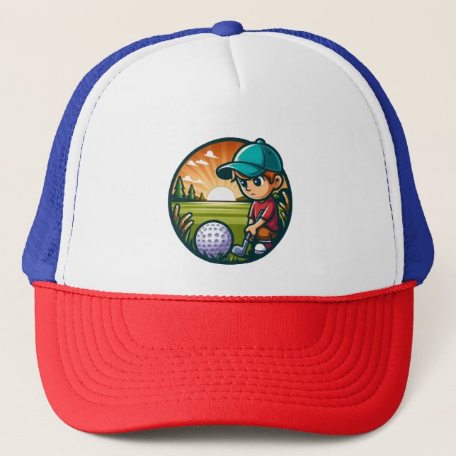 Gorra De Camionero little boy trying to hit golf ball (Anverso)