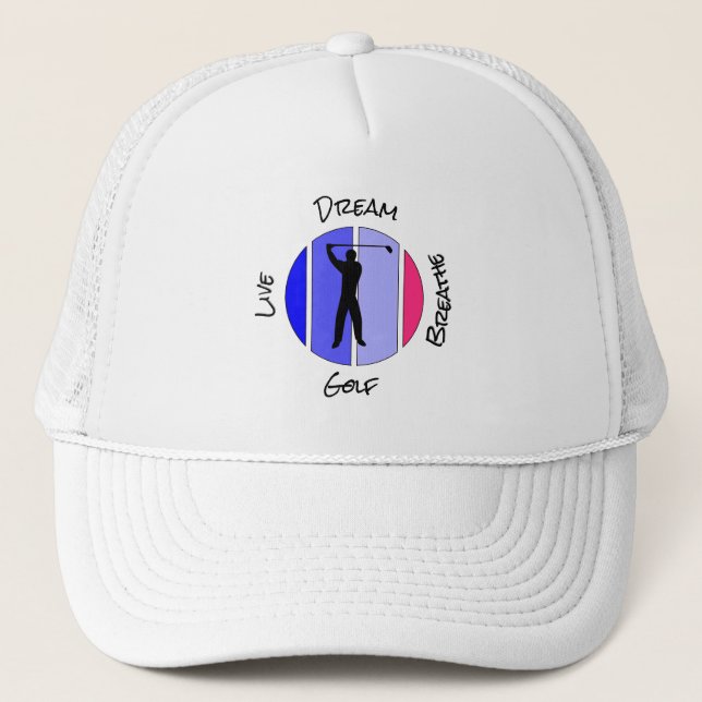 Gorra De Camionero Live, dream, breathe golf (Anverso)