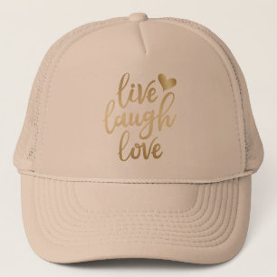 Gorra De Camionero Live Lauder Love Faux Gold Lettering