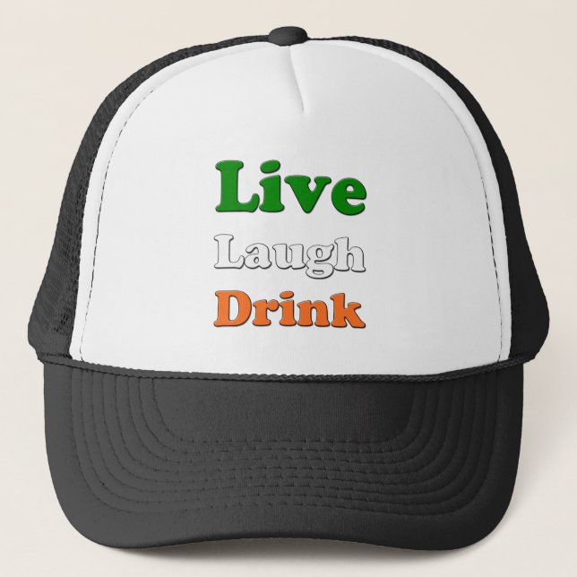 Gorra De Camionero Live Laugh Drink (Anverso)