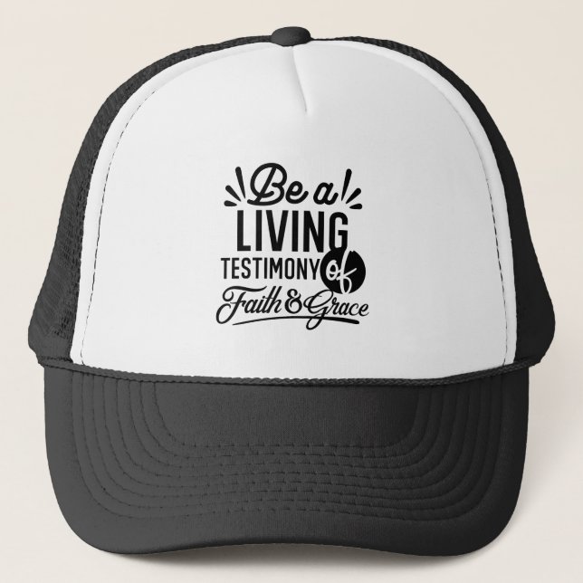 Gorra De Camionero Living Testimony Bible Quote Christian Motivation (Anverso)