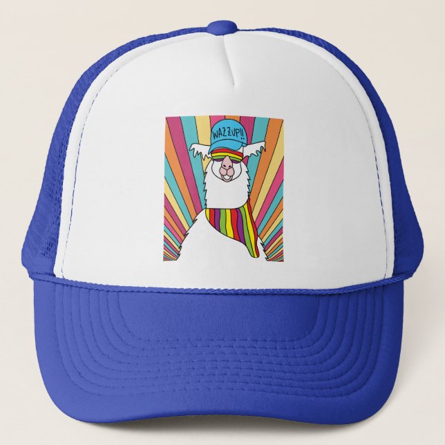 Gorra De Camionero Llama Alpaca Retro Vintage (Anverso)