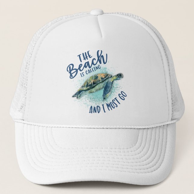 Gorra De Camionero llamada a la playa de tortugas marinas (Anverso)