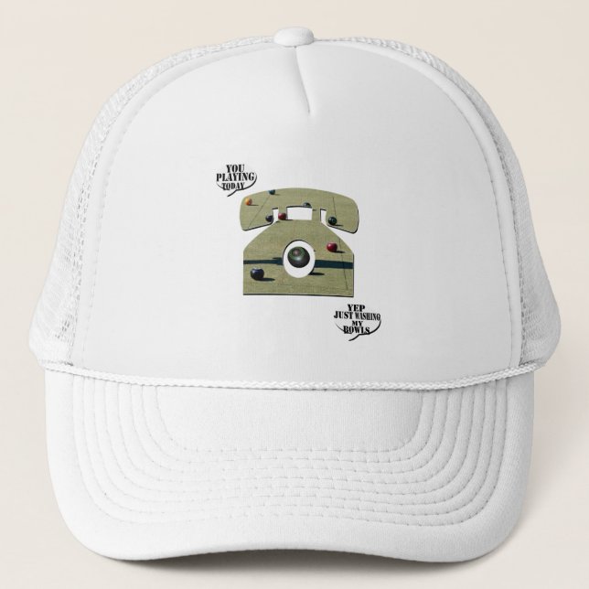 Gorra De Camionero Llamada telefónica divertida de Lawn Bowls, (Anverso)