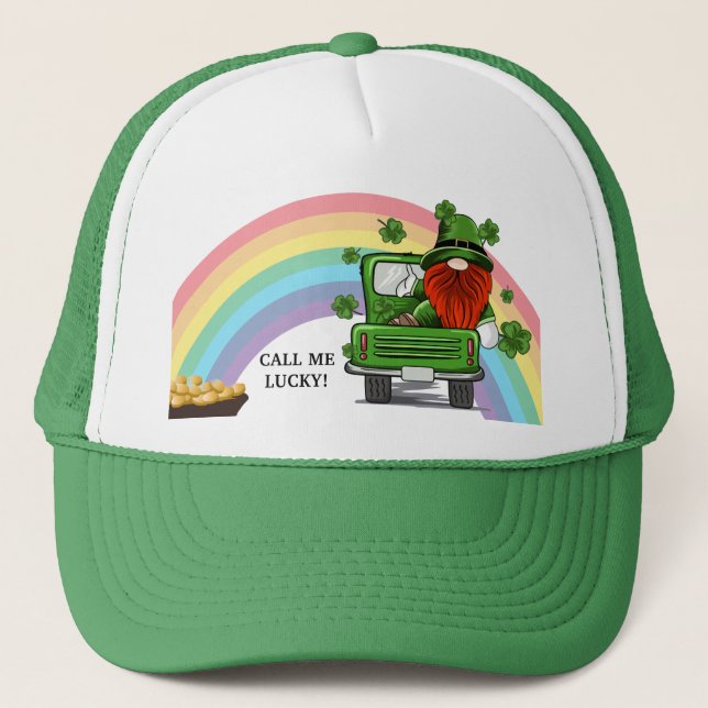 Gorra De Camionero Llámame Lucky Irish Gnome (Anverso)