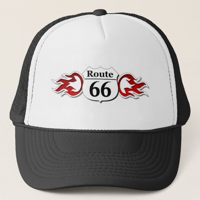 Gorra De Camionero Llamas de la ruta 66 (Anverso)