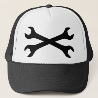 Gorra De Camionero Llave de tornillo negra cruzada
