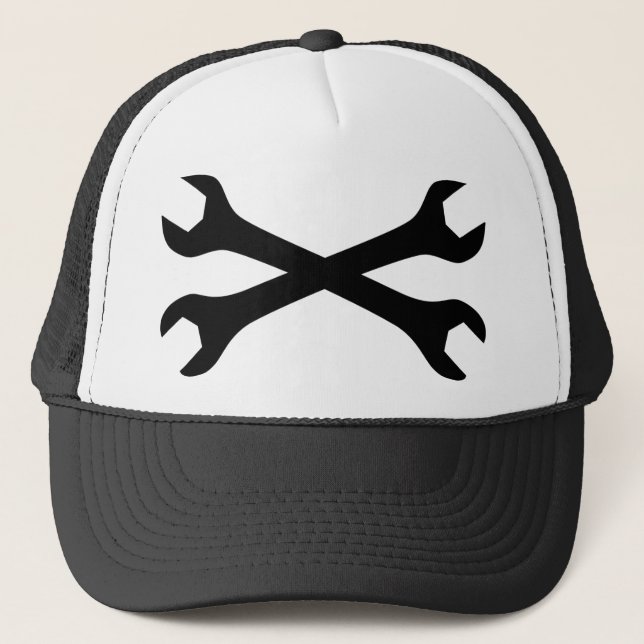 Gorra De Camionero Llave de tornillo negra cruzada (Anverso)