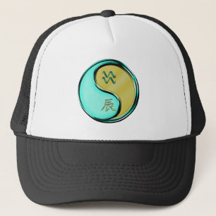 Gorra De Camionero Llavero de Acuario y Dragón de Metal