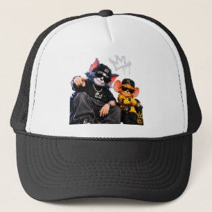 Gorra De Camionero Llavero redondo de gato de streetwear de Hip-Hop g