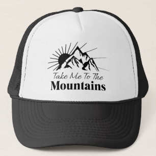Gorra De Camionero Llévame a las Montañas Blanco y Negro