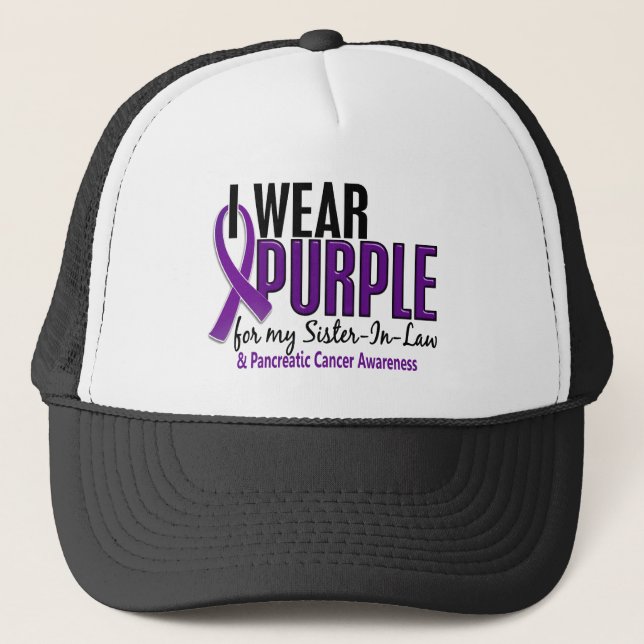Gorra De Camionero Llevo al cáncer pancreático de la cuñada 10 (Anverso)