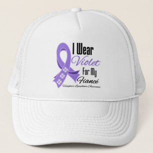 Gorra De Camionero Llevo el linfoma Fiancé de Hodgkin violeta