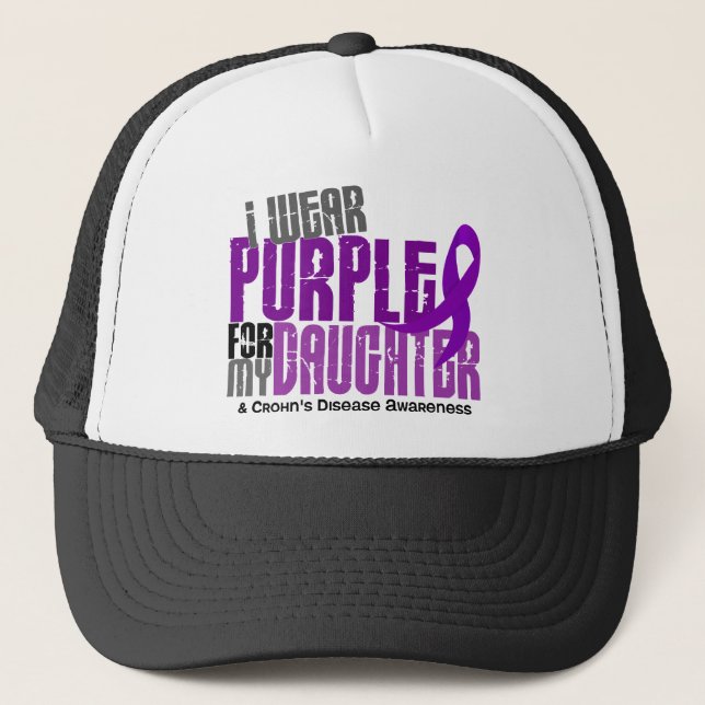 Gorra De Camionero Llevo la púrpura para la mi enfermedad de Crohn de (Anverso)