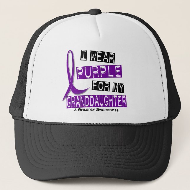Gorra De Camionero Llevo la púrpura para mi epilepsia de la nieta 37 (Anverso)