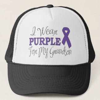 Gorra De Camionero Llevo la púrpura para mi nieto (la cinta púrpura)