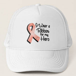 Gorra De Camionero Llevo una cinta del melocotón para mi héroe