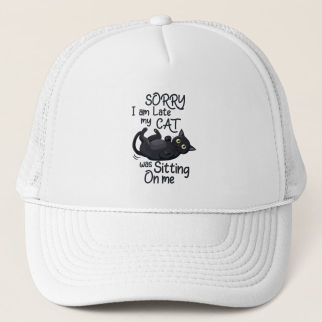 Gorra De Camionero Lo siento, estoy atrasado - Reglas para Gatos! (Anverso)