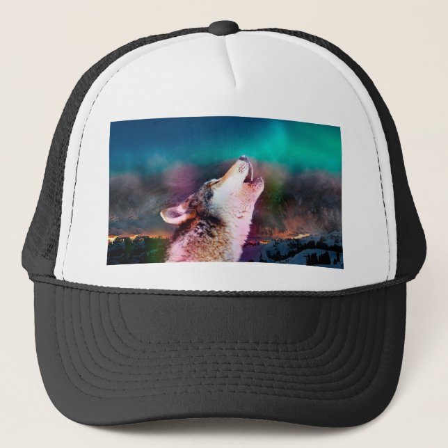 Gorra De Camionero Lobo aletargado en las montañas (Anverso)
